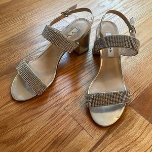 Nina Silver Block Heels